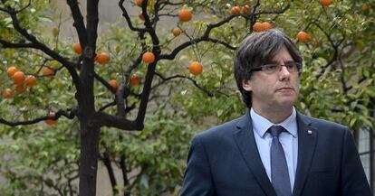 Puigdemont, el jueves, en el Palacio de la Generalitat en Barcelona.