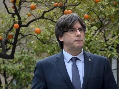 Puigdemont, el jueves, en el Palacio de la Generalitat en Barcelona.