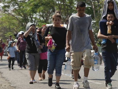 caravana de migrantes en Tapachula (México).