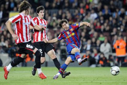 Bojan, autor de dos goles, durante el partido