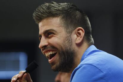 Piqu&eacute;, en la rueda de prensa de este jueves. 