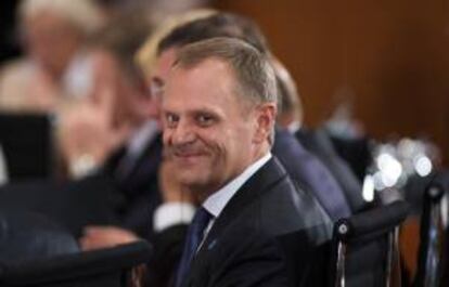 El primer ministro polaco, Donald Tusk, durante la Conferencia para el Empleo juvenil convocada en la Cancillería alemana en Berlín (Alemania). EFE/Archivo