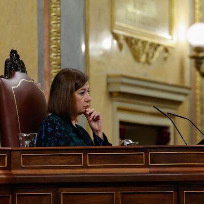 MADRID, 08/10/2024.- La presidenta del Congreso, Francina Armengol, este martes durante el Pleno del Congreso en Madrid. EFE/Zipi Aragón