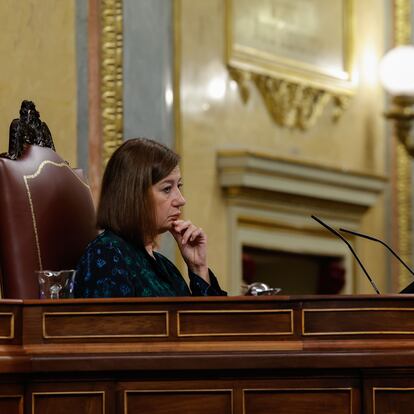 MADRID, 08/10/2024.- La presidenta del Congreso, Francina Armengol, este martes durante el Pleno del Congreso en Madrid. EFE/Zipi Aragón
