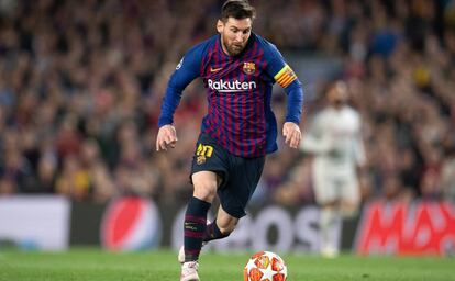 Messi, durante un partido del Barcelona en el Camp Nou.