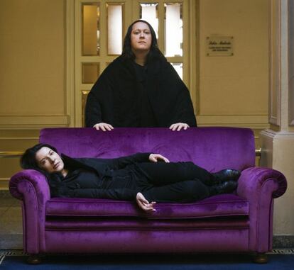 Antony y Marina Abramovic, ayer en Madrid.