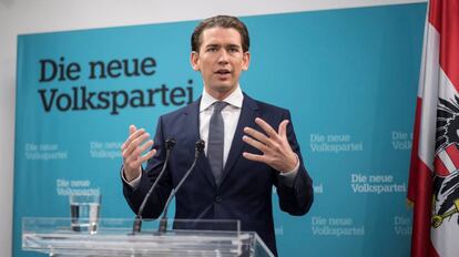 El l&iacute;der consevador austr&iacute;aco, Sebastian Kurz, este martes en Viena.