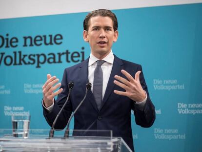 El l&iacute;der consevador austr&iacute;aco, Sebastian Kurz, este martes en Viena.