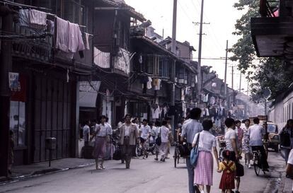 Una calle del Shanghái tradicional.