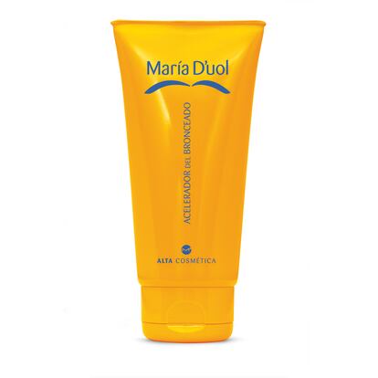 El acelerados del Bronceado de Maria D´uol, 31,50 euros, ayuda a conseguir un bronceado intenso, uniforme y duradero. Este producto contiene una alta concentración de tirosinato de glucosa, pincipio activo rico en tirosina y riboflavina que actúa como activador de los melanocitos favoreciendo la formación de melanina mediante la exposición solar.