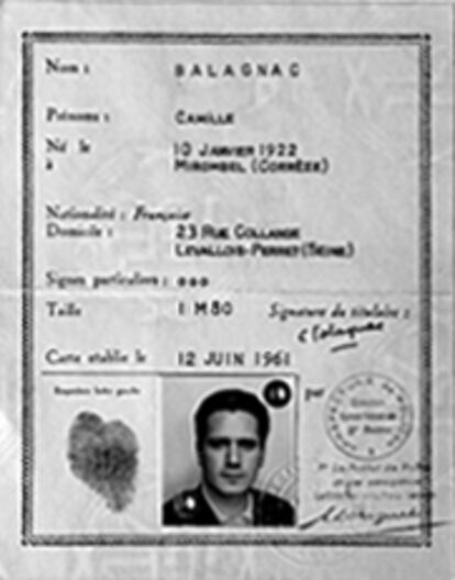 Última cédula de identidad falsa de Jorge Semprún bajo el nombre de Camille Salagnac. Documento reproducido en el volumen 'Destino y memoria. Cien años de Jorge Semprún', publicado por Tusquets.