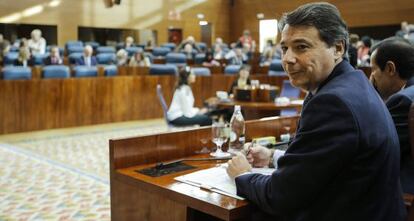 El presidente de la Comunidad, Ignacio González, durante una sesión de control al Gobierno en la Asamblea celebrada en la cámara madrileña.