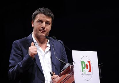 Renzi, en un mitin en Tur&iacute;n el pasado fin de semana.