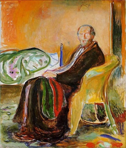 'Autorretrato con gripe española', de Edward Munch