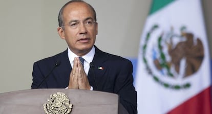 El presidente mexicano, Felipe Calderón, se dirige a la nación.