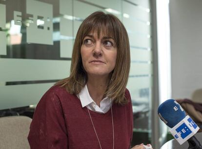 Idoia Mendia, líder de los socialistas vascos, durante la entrevista.
