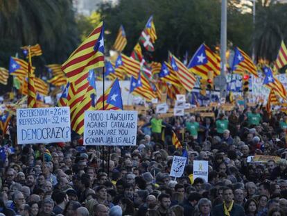 Manifestacion celebrada el pasado mes de noviembre por la liberacion de los politicos catalanes en prision