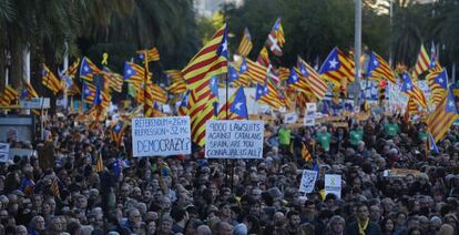 Manifestacion celebrada el pasado mes de noviembre por la liberacion de los politicos catalanes en prision