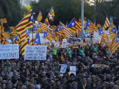 Manifestacion celebrada el pasado mes de noviembre por la liberacion de los politicos catalanes en prision