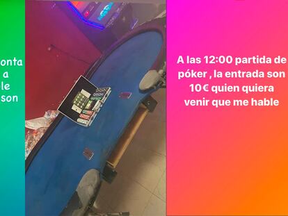 Anuncio de las timbas de póker distribuido en redes sociales por la Tetería Narcos.