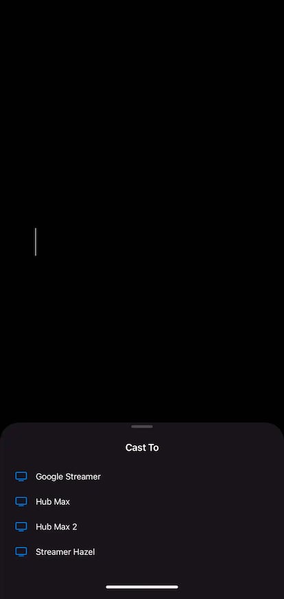 Elegir destino en Apple TV para Android utilizando Google Cast