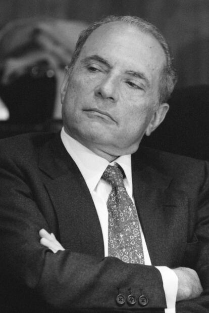 Enrico Manca, expresidente de la RAI, en 1991.