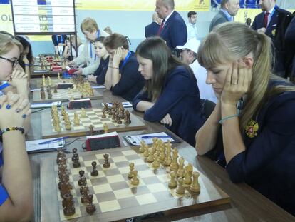 El equipo ruso del lunes: Giria, Pogonina, Gunina y Goriáchkina.