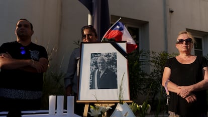 Una fotografía del exmandatario durante un homenaje que le rindió el partido Renovación Nacional, este martes en Santiago.
