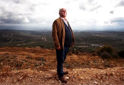 Gregorio López Martínez, agricultor, en un olivar de Úbeda, una de las zonas de Jaén más castigadas por la sequía.