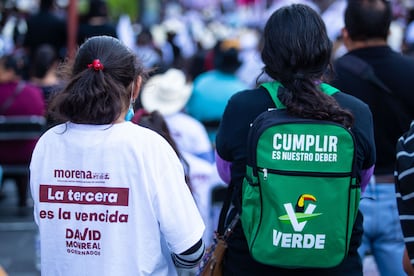 Seguidoras de Morena y del Partido Verde, en Zacatecas