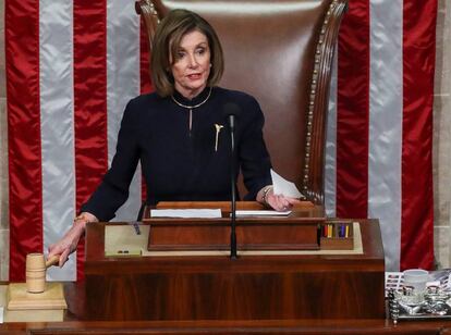 Nancy Pelosi durante la sesión de la Cámara de Representantes.