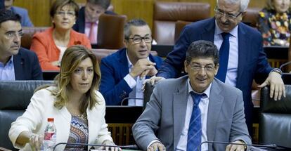 Susana Díaz, este jueves en el Parlamento andaluz.