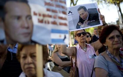 Una protesta por Nisman, el fiscal argentino hallado muerto.