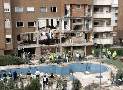 Aspecto del edificio de Leganés donde se suicidaron siete terroristas del 11-M.