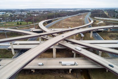 Imagen de un nudo viario en Rosedale (Maryland), en EEUU.