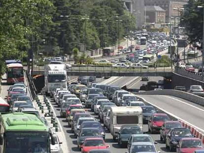 Atasco de tráfico cerca de Moncloa.