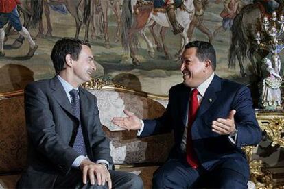 José Luis Rodríguez Zapatero y Hugo Chávez.