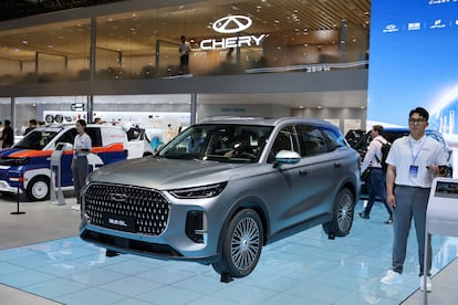 Modelo Chery 8L en la feria del automóvil de Shanghai de 2025.