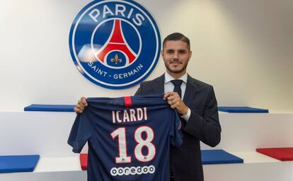 Icardi, con la camiseta del PSG.