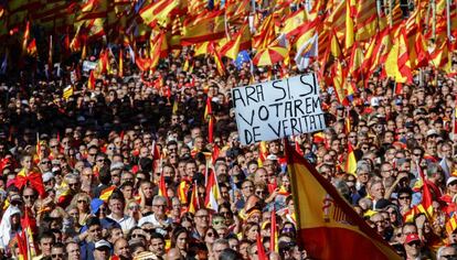 Manifestació a Barcelona el passat maig convocada per Societat Civil Catalana.