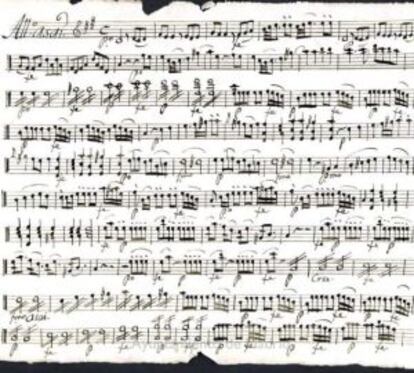 Un fragmento de una partitura de Brunetti.