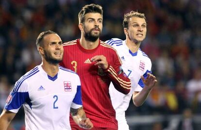 Piqu&eacute;, en el partido ante Luxemburgo.