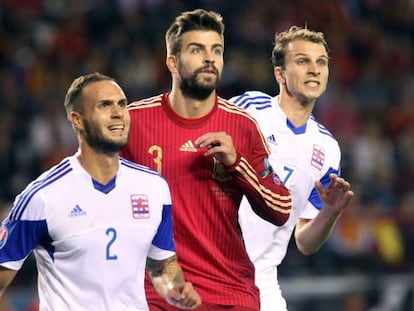 Piqu&eacute;, en el partido ante Luxemburgo.