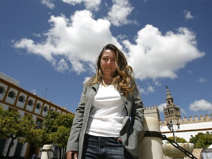 Myriam Seco, en la Patio de Armas de Sevilla.