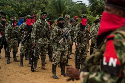 Miembros del ELN, la segunda guerrilla de Colombia, el 29 de septiembre de 2019.