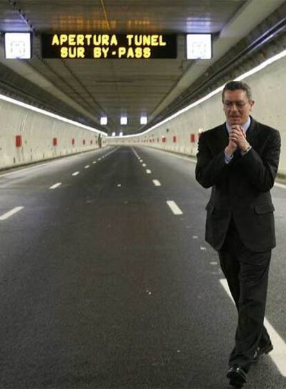 El alcalde de Madrid, durante la inauguración del túnel.