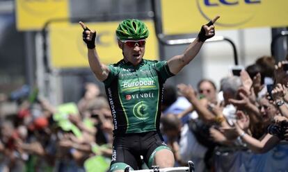 Voeckler ha sido el primero en cruzar la línea de meta