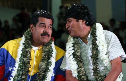 Nicol&aacute;s Maduro y Evo Morales.