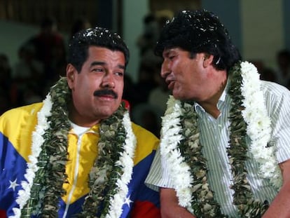 Nicol&aacute;s Maduro y Evo Morales.