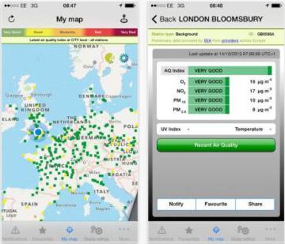 EuropeAir mide la calidad del aire en el territorio europeo.